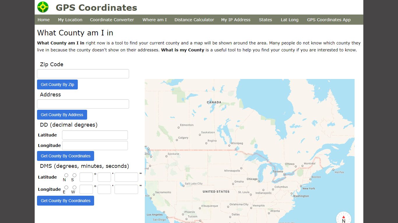 What County am I in - Find your county - GPS Coordinates